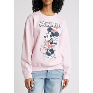Junk Food Minnie Mouse Graphic Sweatshirt Size Small in Light Pink NWOT